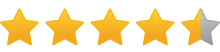 four half star rating icon