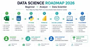 Data Science career Roadmap Infographic